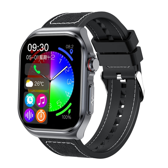 ET585 2.04 inch Nylon Strap IP68 Waterproof Smart Watch, Support ECG / Blood Composition Measurement(Black)