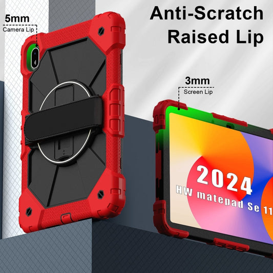 For Huawei MatePad SE 11 2024 Contrast Color Robot Silicone Hybrid PC Tablet Case(Red Black) - Huawei by buy2fix | Online Shopping UK | buy2fix