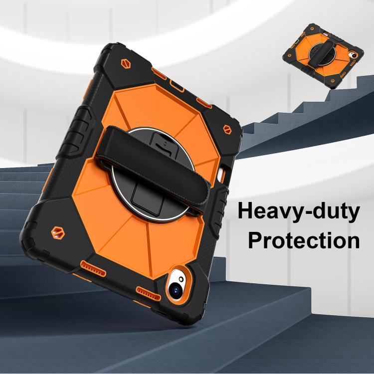 For Huawei MatePad 11.5 S Contrast Color Robot Silicone Hybrid PC Tablet Case(Black Orange) - Huawei by buy2fix | Online Shopping UK | buy2fix