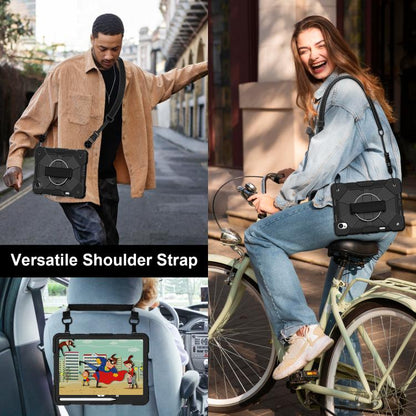 For Huawei MatePad 11.5 S Contrast Color Robot Silicone Hybrid PC Tablet Case(Black) - Huawei by buy2fix | Online Shopping UK | buy2fix