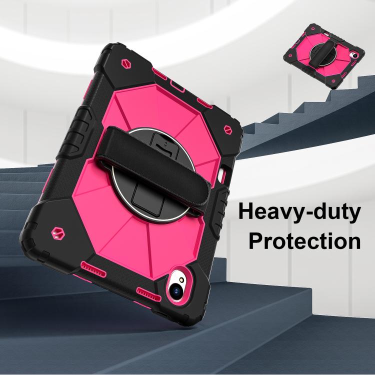 For Huawei MatePad 11.5 S Contrast Color Robot Silicone Hybrid PC Tablet Case(Black Rose Red) - Huawei by buy2fix | Online Shopping UK | buy2fix