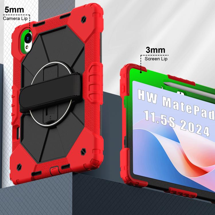 For Huawei MatePad 11.5 S Contrast Color Robot Silicone Hybrid PC Tablet Case(Red Black) - Huawei by buy2fix | Online Shopping UK | buy2fix