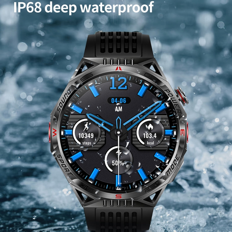 HT28 1.85 inch Silicone Strap IP68 Waterproof Smart Watch, Support Sleep Monitoring(Black) by buy2fix