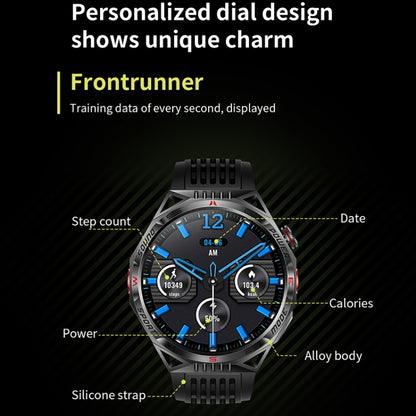 HT28 1.85 inch Silicone Strap IP68 Waterproof Smart Watch, Support Sleep Monitoring(Black) by buy2fix