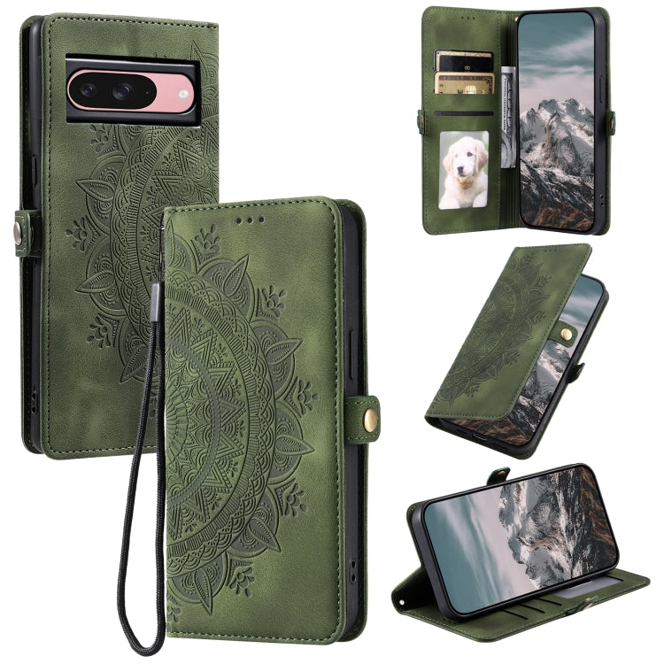 For Google Pixel 9 / 9 Pro Skin Feel Totem Embossed Leather Phone Case(Deep Green) by buy2fix