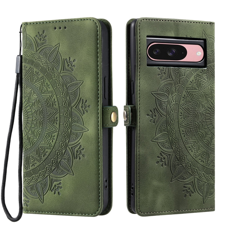 For Google Pixel 9 / 9 Pro Skin Feel Totem Embossed Leather Phone Case(Deep Green) by buy2fix