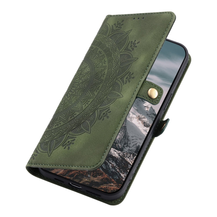 For Google Pixel 9 / 9 Pro Skin Feel Totem Embossed Leather Phone Case(Deep Green) by buy2fix