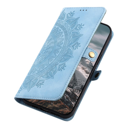 For Google Pixel 9 / 9 Pro Skin Feel Totem Embossed Leather Phone Case(Blue) by buy2fix