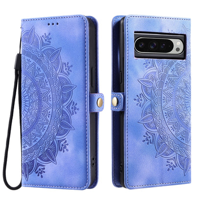 For Google Pixel 9 Pro XL Skin Feel Totem Embossed Leather Phone Case(Purple) by buy2fix