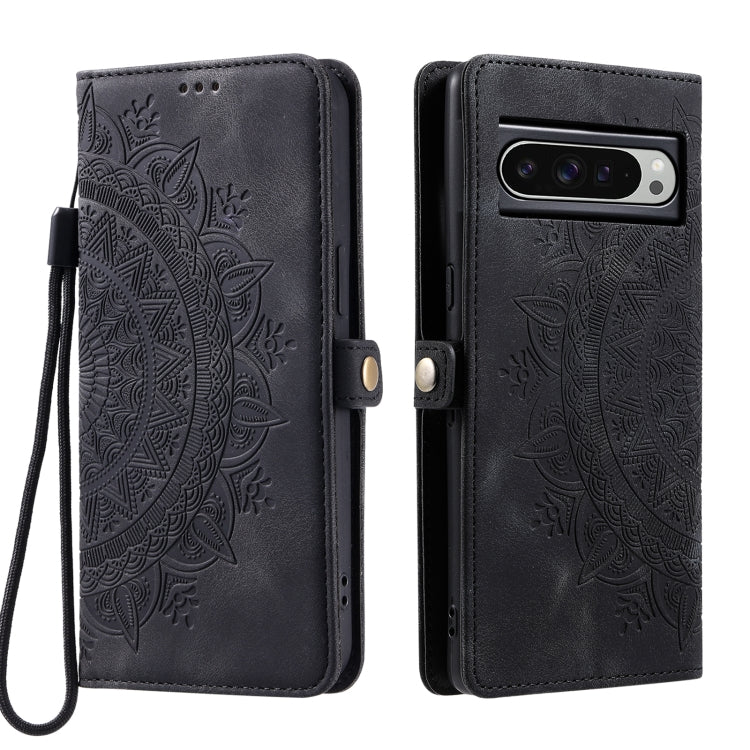For Google Pixel 9 Pro XL Skin Feel Totem Embossed Leather Phone Case(Black) by buy2fix