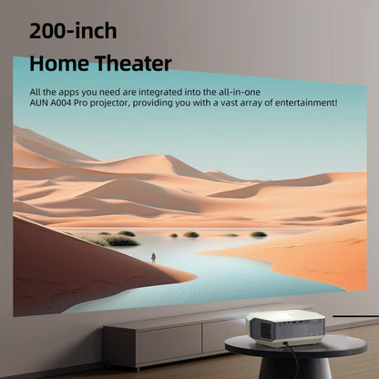 AUN A004 Pro 1920 x 1080P 9000Lumen Android 9.0 Portable LCD Projector, EU Plug(White) - LED Projector by AUN | Online Shopping UK | buy2fix