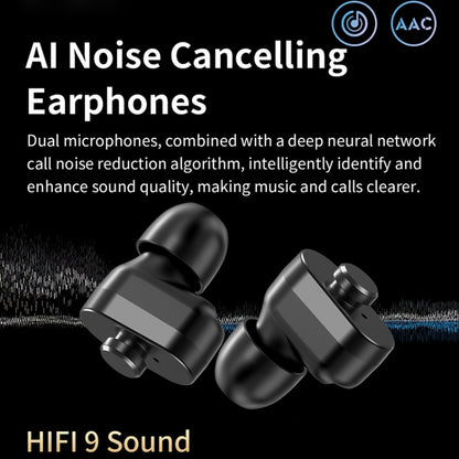 LC19 1.53 inch 2 in 1 Bluetooth Earphone IP67 Waterproof Smart Watch, Support Sleep Monitoring(Black) by buy2fix