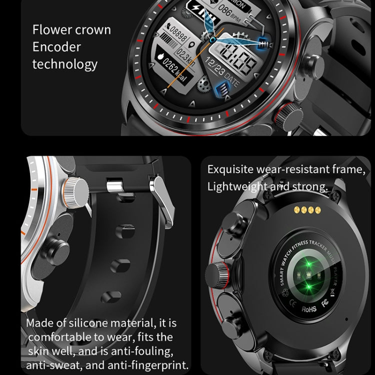 LC19 1.53 inch 2 in 1 Bluetooth Earphone IP67 Waterproof Smart Watch, Support Sleep Monitoring(Black Silver) by buy2fix