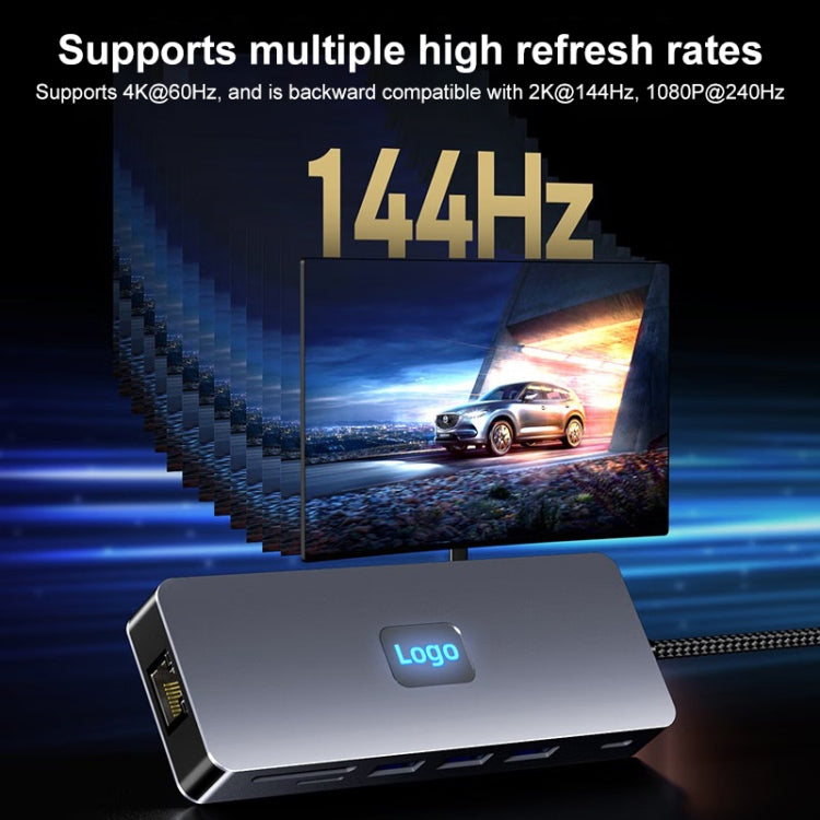 BYL-2411 11 in 1 Type-C HUB Docking Station with 3 x USB3.0, PD100W, SD/TF, RJ45, Type-C, VGA, HDTV, 3.5mm Jack by buy2fix