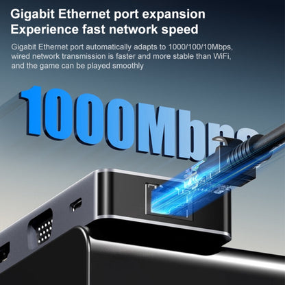 BYL-2411 11 in 1 Type-C HUB Docking Station with 3 x USB3.0, PD100W, SD/TF, RJ45, Type-C, VGA, HDTV, 3.5mm Jack by buy2fix