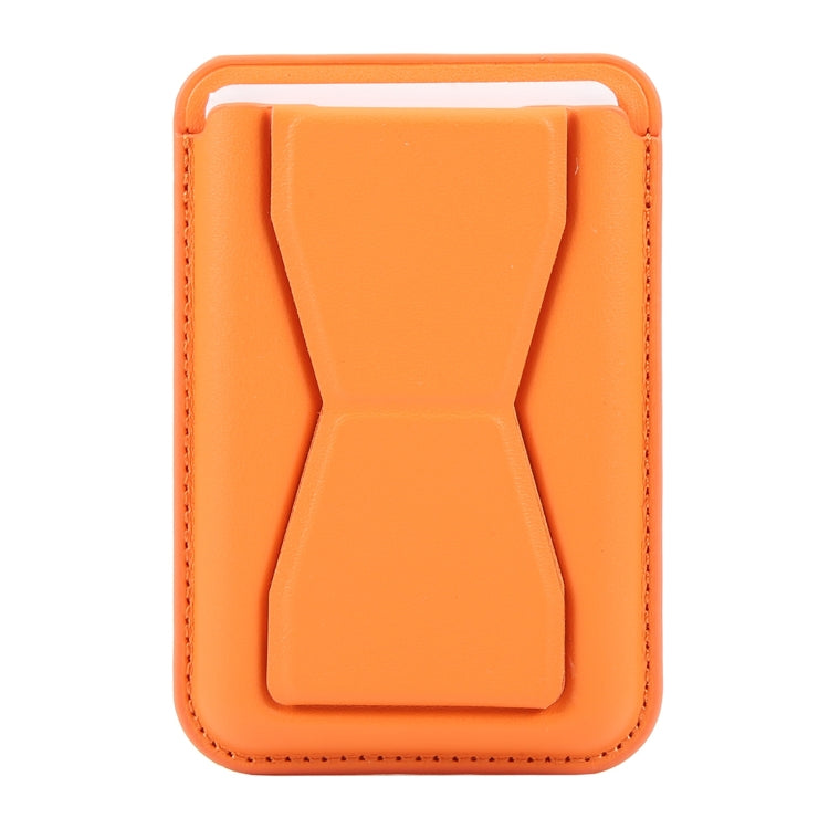 MagSafe Magnetic Wallet Card Hourglass Fold Holder Case(Orange) - Adhesive Card Holders by buy2fix | Online Shopping UK | buy2fix