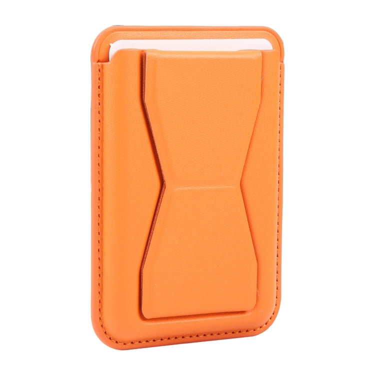 MagSafe Magnetic Wallet Card Hourglass Fold Holder Case(Orange) - Adhesive Card Holders by buy2fix | Online Shopping UK | buy2fix