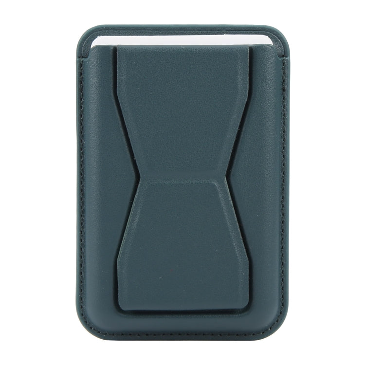 MagSafe Magnetic Wallet Card Hourglass Fold Holder Case(Deep Green) - Adhesive Card Holders by buy2fix | Online Shopping UK | buy2fix