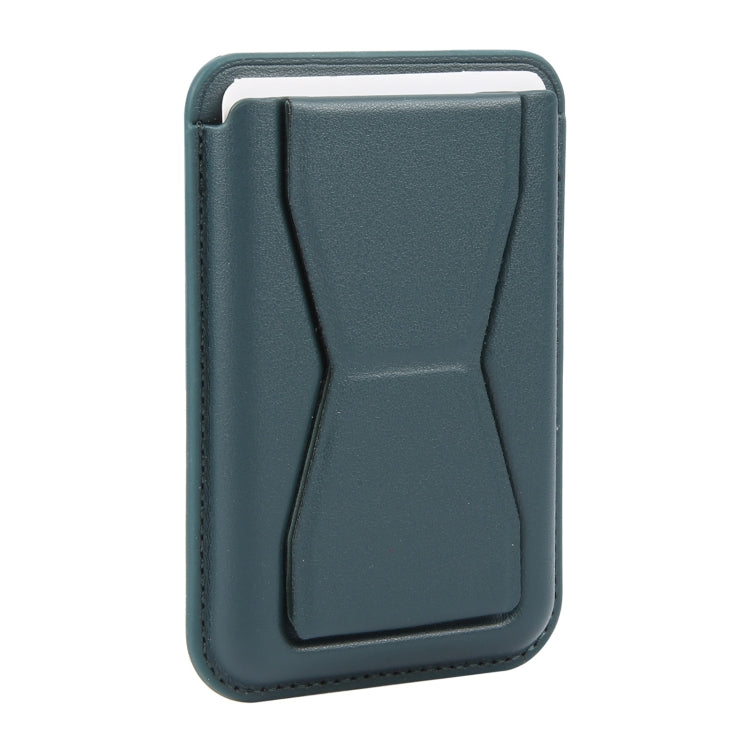 MagSafe Magnetic Wallet Card Hourglass Fold Holder Case(Deep Green) - Adhesive Card Holders by buy2fix | Online Shopping UK | buy2fix