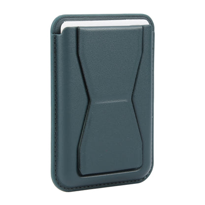 MagSafe Magnetic Wallet Card Hourglass Fold Holder Case(Deep Green) - Adhesive Card Holders by buy2fix | Online Shopping UK | buy2fix