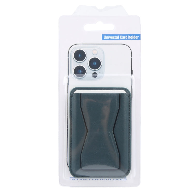 MagSafe Magnetic Wallet Card Hourglass Fold Holder Case(Deep Green) - Adhesive Card Holders by buy2fix | Online Shopping UK | buy2fix