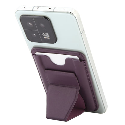 MagSafe Magnetic Wallet Card Hourglass Fold Holder Case(Purple) - Adhesive Card Holders by buy2fix | Online Shopping UK | buy2fix