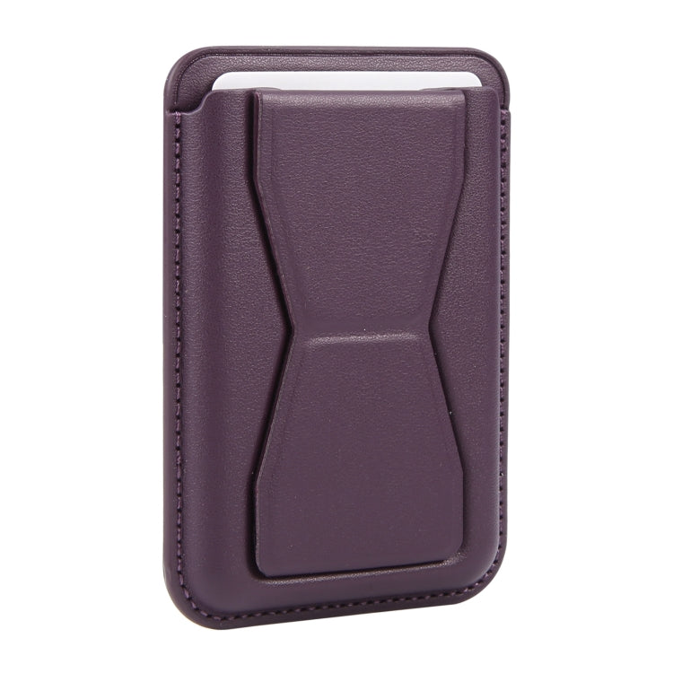 MagSafe Magnetic Wallet Card Hourglass Fold Holder Case(Purple) - Adhesive Card Holders by buy2fix | Online Shopping UK | buy2fix