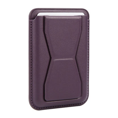 MagSafe Magnetic Wallet Card Hourglass Fold Holder Case(Purple) - Adhesive Card Holders by buy2fix | Online Shopping UK | buy2fix
