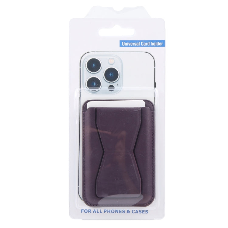 MagSafe Magnetic Wallet Card Hourglass Fold Holder Case(Purple) - Adhesive Card Holders by buy2fix | Online Shopping UK | buy2fix