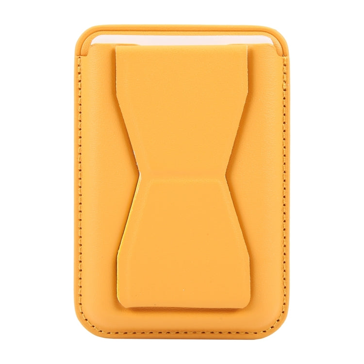 MagSafe Magnetic Wallet Card Hourglass Fold Holder Case(Yellow) - Adhesive Card Holders by buy2fix | Online Shopping UK | buy2fix