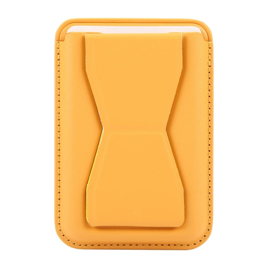 MagSafe Magnetic Wallet Card Hourglass Fold Holder Case(Yellow) - Adhesive Card Holders by buy2fix | Online Shopping UK | buy2fix