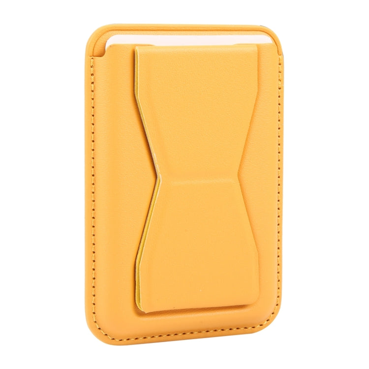 MagSafe Magnetic Wallet Card Hourglass Fold Holder Case(Yellow) - Adhesive Card Holders by buy2fix | Online Shopping UK | buy2fix