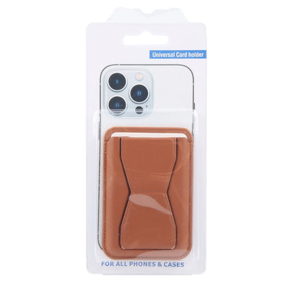 MagSafe Magnetic Wallet Card Hourglass Fold Holder Case(Brown) - Adhesive Card Holders by buy2fix | Online Shopping UK | buy2fix