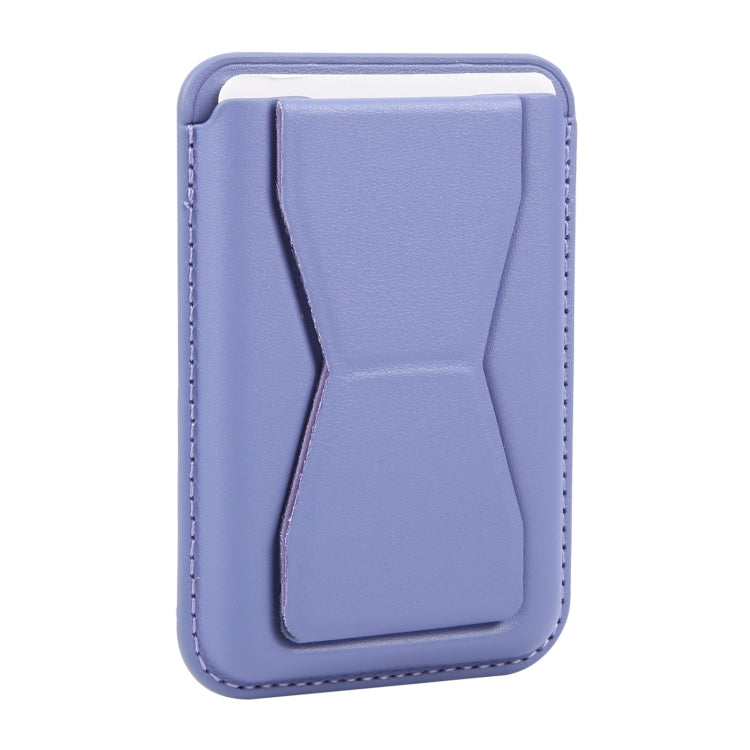 MagSafe Magnetic Wallet Card Hourglass Fold Holder Case(Lavender) - Adhesive Card Holders by buy2fix | Online Shopping UK | buy2fix