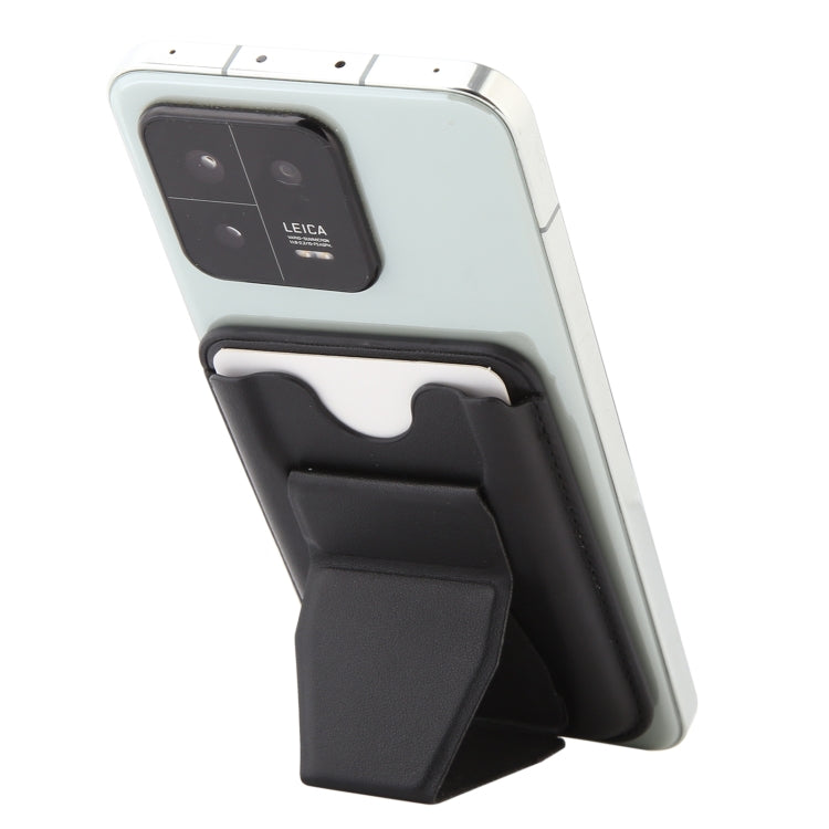 MagSafe Magnetic Wallet Card Hourglass Fold Holder Case(Black) - Adhesive Card Holders by buy2fix | Online Shopping UK | buy2fix
