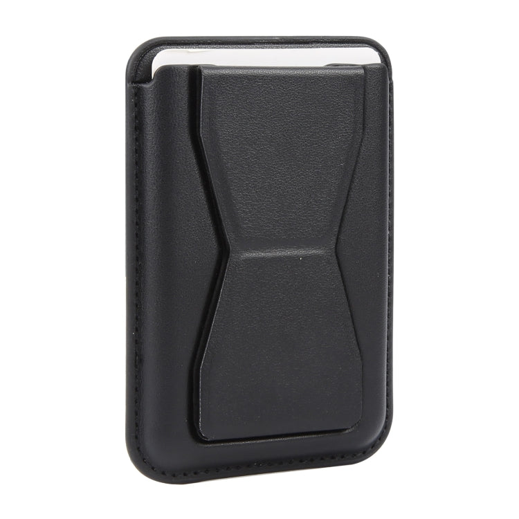 MagSafe Magnetic Wallet Card Hourglass Fold Holder Case(Black) - Adhesive Card Holders by buy2fix | Online Shopping UK | buy2fix