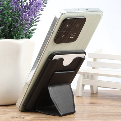 MagSafe Magnetic Wallet Card Hourglass Fold Holder Case(Black) - Adhesive Card Holders by buy2fix | Online Shopping UK | buy2fix