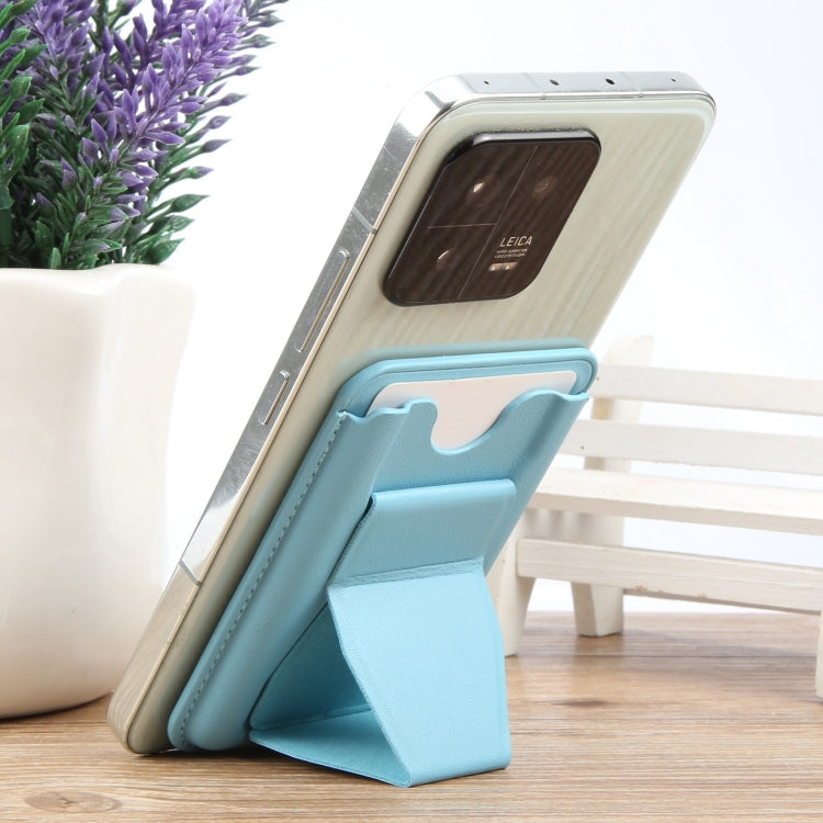 MagSafe Magnetic Wallet Card Hourglass Fold Holder Case(Sky Blue) - Adhesive Card Holders by buy2fix | Online Shopping UK | buy2fix