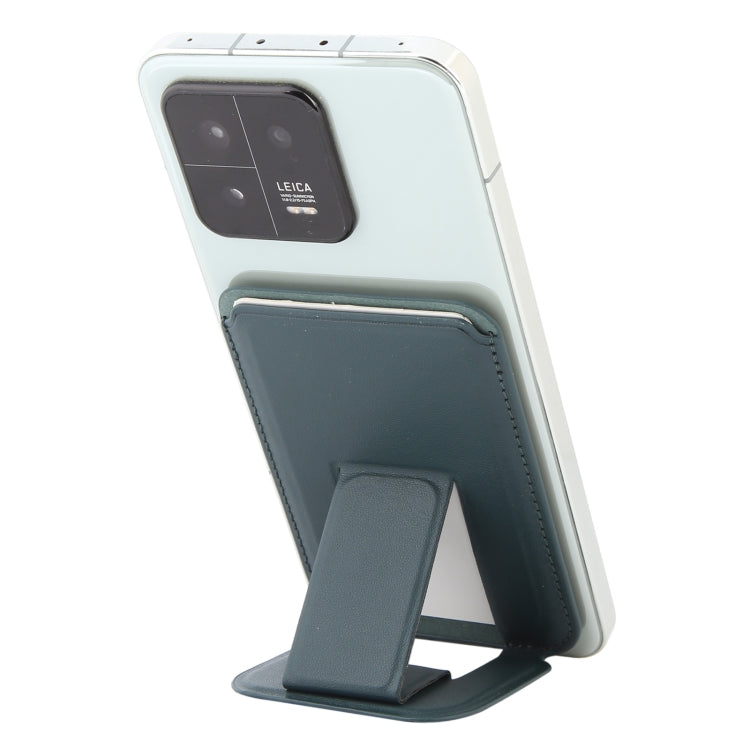 MagSafe Magnetic Wallet Card Square Fold Holder Case(Deep Green) - Adhesive Card Holders by buy2fix | Online Shopping UK | buy2fix