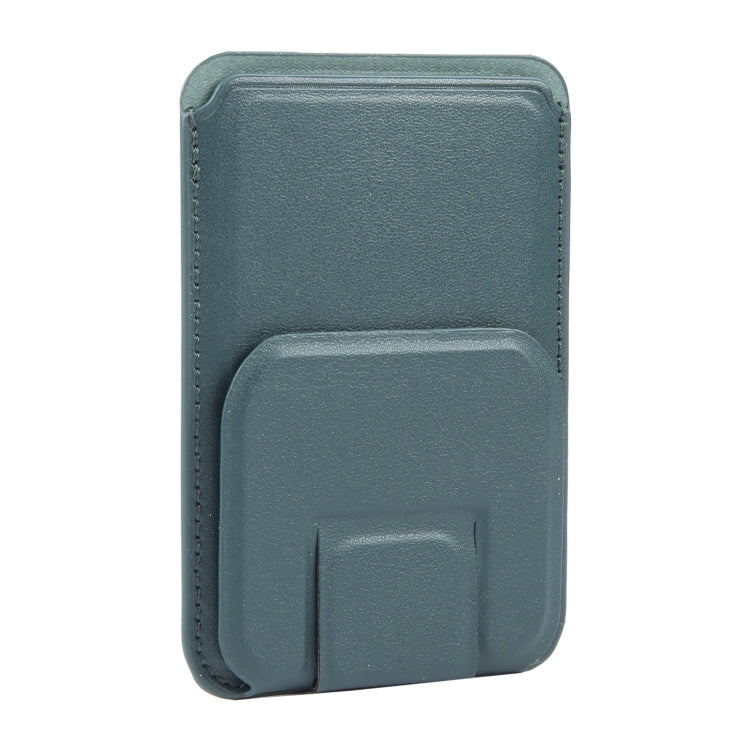 MagSafe Magnetic Wallet Card Square Fold Holder Case(Deep Green) - Adhesive Card Holders by buy2fix | Online Shopping UK | buy2fix