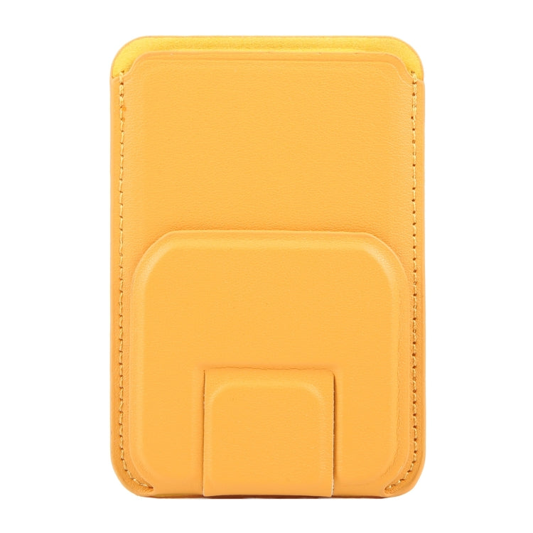 MagSafe Magnetic Wallet Card Square Fold Holder Case(Yellow) - Adhesive Card Holders by buy2fix | Online Shopping UK | buy2fix