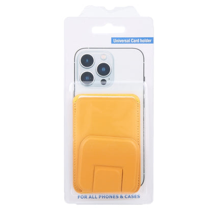 MagSafe Magnetic Wallet Card Square Fold Holder Case(Yellow) - Adhesive Card Holders by buy2fix | Online Shopping UK | buy2fix