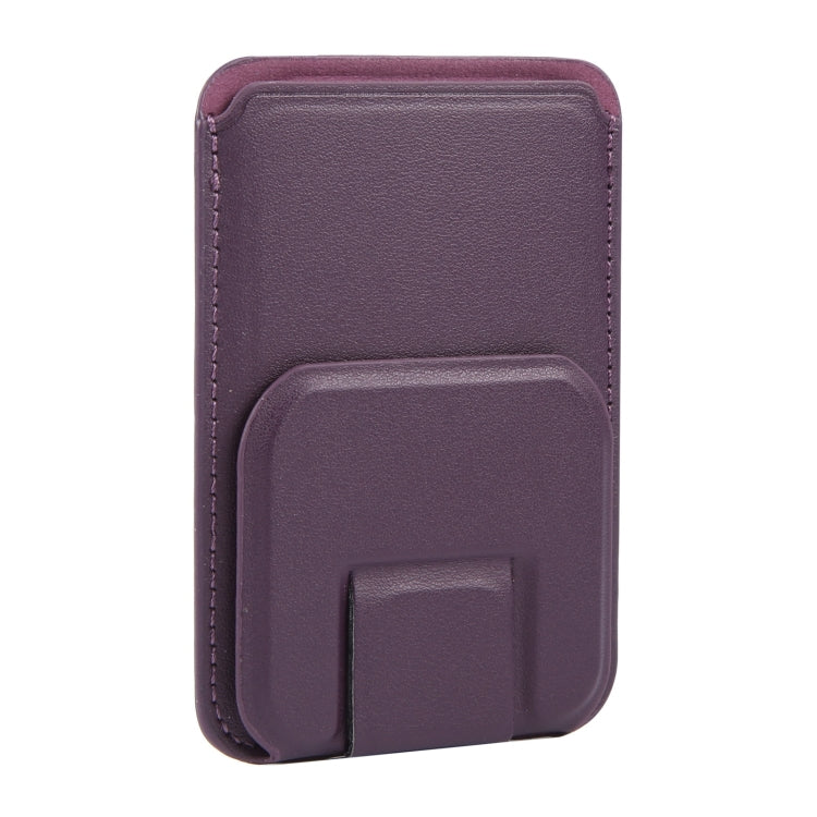 MagSafe Magnetic Wallet Card Square Fold Holder Case(Purple) - Adhesive Card Holders by buy2fix | Online Shopping UK | buy2fix
