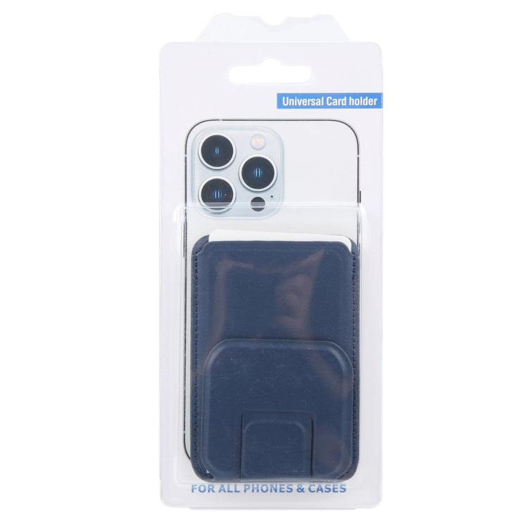 MagSafe Magnetic Wallet Card Square Fold Holder Case(Blue) - Adhesive Card Holders by buy2fix | Online Shopping UK | buy2fix