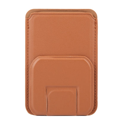 MagSafe Magnetic Wallet Card Square Fold Holder Case(Brown) - Adhesive Card Holders by buy2fix | Online Shopping UK | buy2fix