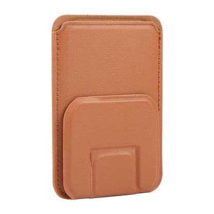 MagSafe Magnetic Wallet Card Square Fold Holder Case(Brown) - Adhesive Card Holders by buy2fix | Online Shopping UK | buy2fix
