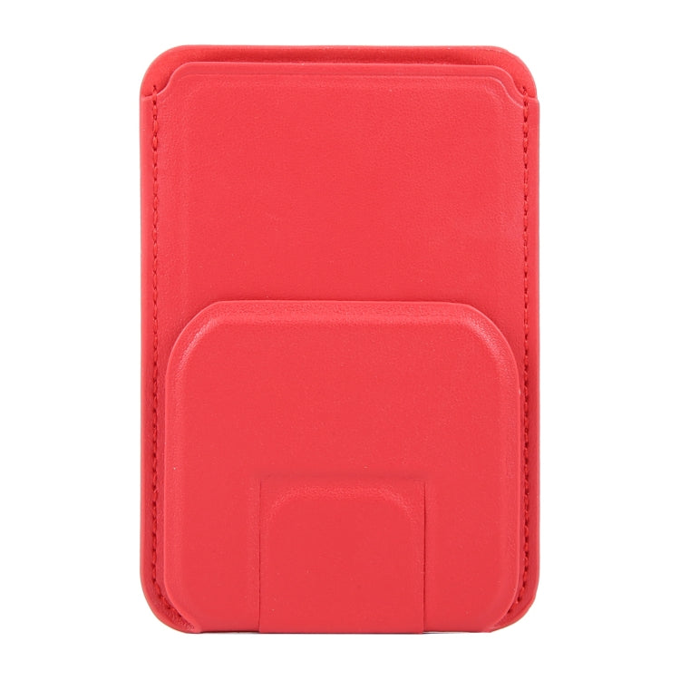 MagSafe Magnetic Wallet Card Square Fold Holder Case(Red) - Adhesive Card Holders by buy2fix | Online Shopping UK | buy2fix
