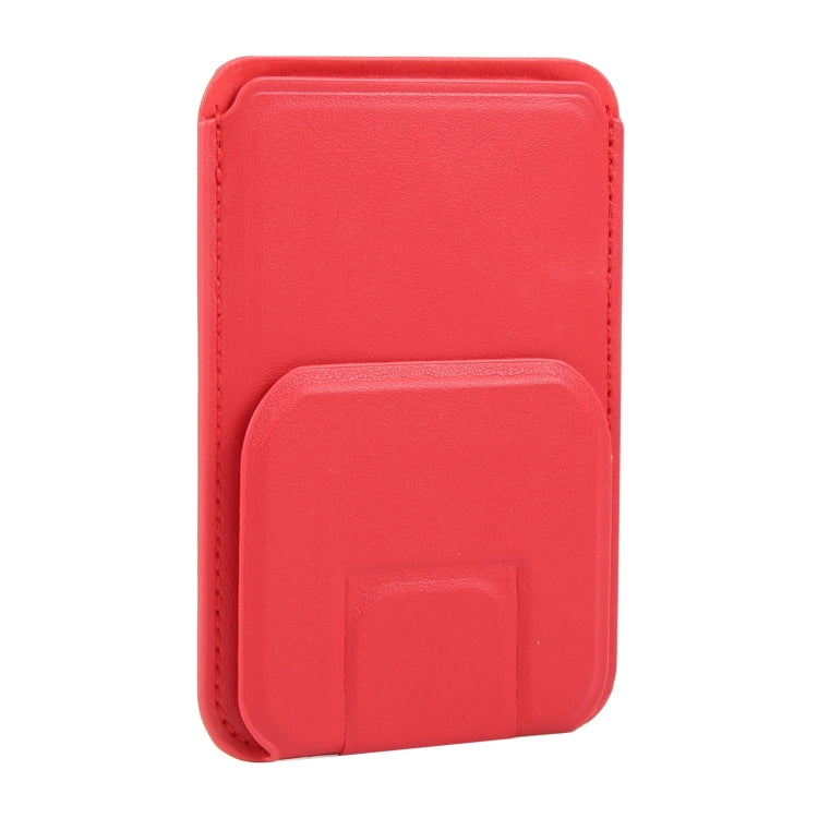 MagSafe Magnetic Wallet Card Square Fold Holder Case(Red) - Adhesive Card Holders by buy2fix | Online Shopping UK | buy2fix