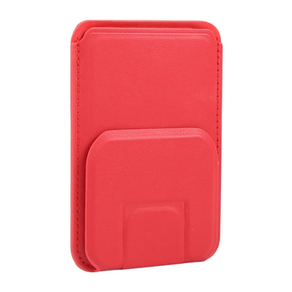 MagSafe Magnetic Wallet Card Square Fold Holder Case(Red) - Adhesive Card Holders by buy2fix | Online Shopping UK | buy2fix