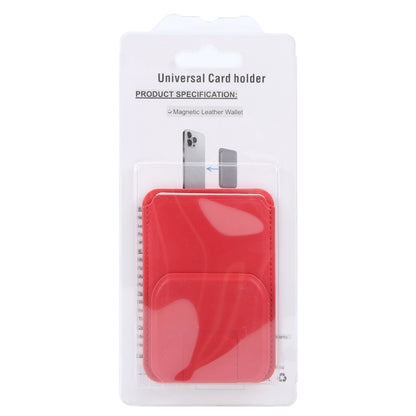 MagSafe Magnetic Wallet Card Square Fold Holder Case(Red) - Adhesive Card Holders by buy2fix | Online Shopping UK | buy2fix